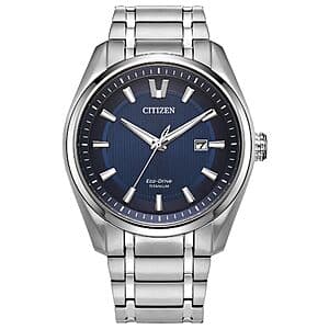 Citizen Men's 42mm Eco-Drive Sport Super Titanium Analog Watch (Blue Dial) $300 + Free S&H