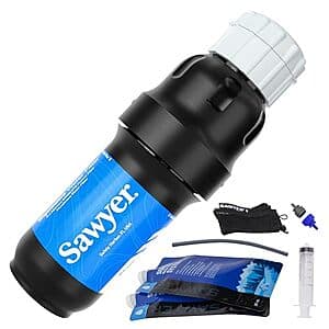Sawyer Squeeze Water Filtration System w/ 2x 32-Oz Pouches & Hydration Pack Adapter $30.50