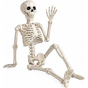 36" GCNBCNB Poseable Halloween Skeleton w/ Movable Joints & Hanging Hook $17