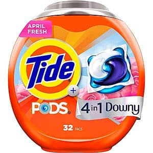 32-Ct. Tide PODS 4-in-1 Laundry Detergent Pacs (Downy April Fresh) 4 for $32.15 w/ S&S + Free S/H
