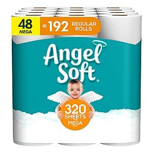 48-Count Angel Soft 2-Ply Mega Rolls Toilet Paper + $4.80 Amazon Credit $30.90