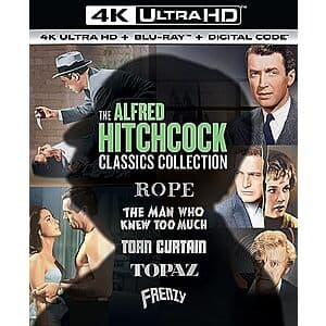 Select Accts: The Alfred Hitchcock Classics Collection (4K UHD + Blu-ray + Digital) $16.80