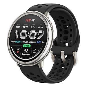 Amazfit Active 2 Sport 44mm AMOLED Smartwatch w/ Black or Red Silicone Strap $80 + Free Shipping