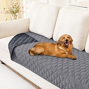 30" x 70" Smiry Waterproof Sofa Cover & Blanket for Dogs (Grey/Dark Grey) $7