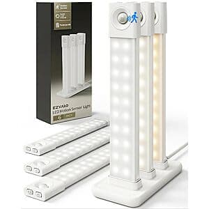 6-Pk EZVALO 8" Rechargeable LED Under Cabinet Motion Lights $17.50