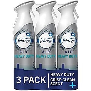 3-Pack 8.8-Oz Febreze Air Mist Air Freshener Spray (Heavy Duty Crisp Clean) $5.40 w/ Subscribe & Save