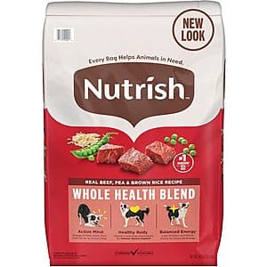 Select Accounts: 40-lb Nutrish Whole Health Blend Dry Dog Food (Real Beef, Pea & Brown Rice Recipe) $23.05 w/ Subscribe & Save + Free Shipping