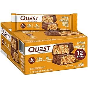 12-Count 1.9-Oz Quest Crispy Hero Protein Bar (Chocolate Peanut Butter) 2 for $30.10 & More w/ S&S + Free Shipping