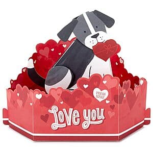 Hallmark Paper Wonder Love You Pop Up Card w/ Sound & Motion (Dog) $3.65