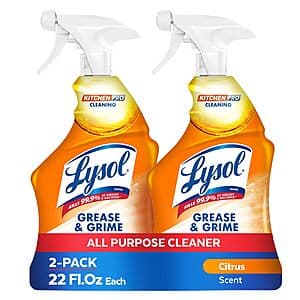 2-pk 22-oz Lysol Pro Kitchen Spray Cleaner & Degreaser (Citrus Scent) $5.65 w/ S&S