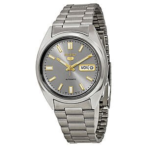 SEIKO 5 Men's Automatic Grey Dial Stainless Steel Watch $95 