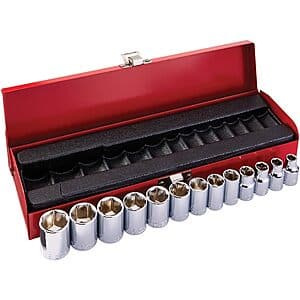 13-Piece Klein Tools 3/8" Drive 6-Point Metric Socket Set w/ Case $14