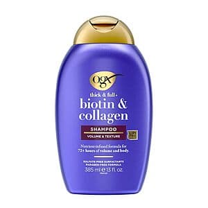 13-Oz OGX Thick & Full + Biotin & Collagen Volumizing Shampoo or Conditioner $3.10 each w/ Subscribe & Save