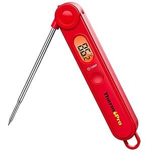 ThermoPro TP03B Digital Instant Read Meat Thermometer (Bright Red) $8