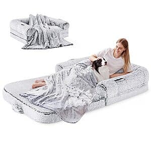 ZOMISIA 2-in-1 Foldable Giant Family/Dog Bed w/ Egg Crate Foam Mat & Blanket (Grey) $56 + Free Shipping