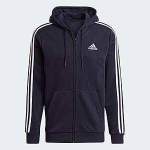 adidas Men's Essentials Fleece 3-Stripes Full-Zip Hoodie $16 + Free Shipping