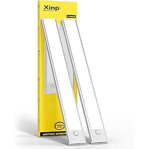 2-pk 7.8" Xinp Rechargeable Under Cabinet Lights w/ Motion Sensor & Dimmable LED $9