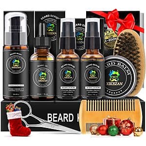 XIKEZAN Men's Beard Grooming & Care Kit (Sweet Orange) $10