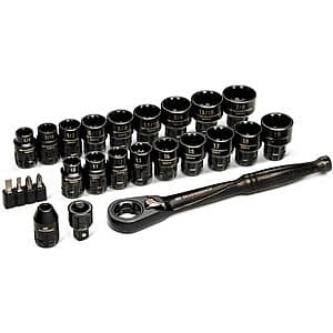 25-Pc GEARWRENCH 3/8" Drive Pass Through Ratchet & Socket Set $32