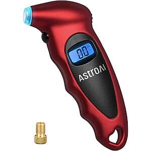 AstroAI Digital Tire Pressure Gauge (0-150PSI) & Presta Valve Adaptor $3