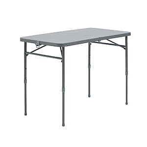 40" x 20" Mainstays Adjustable Height Centerfold Folding Table (Gray) $29.95