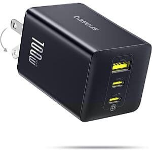 100W Baseus 3-Port USB-C GaN Wall Charger Block (2x USB-C, 1x USB-A) $26 + Free Shipping