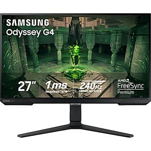 Open-box Samsung Odyssey G40B 27-inch gaming monitor with FHD IPS display and black bezel in excellent condition.