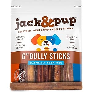 5-Pack Jack & Pup 6" Bully Sticks $13.80 w/ Subscribe & Save