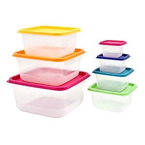 14-Piece Mainstays Plastic Rainbow Food Storage Set $5.95