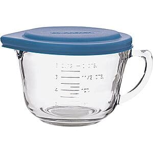 2-Qt Anchor Hocking Glass Batter Mixing Bowl with Blue Lid $11.70