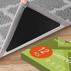 12-Pc Rabenda Non-Slip Reusable Rug Gripper Tapes $6