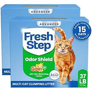 Prime Members: 2-Pk 18.5-Lb Fresh Step Advanced Clumping Cat Litter w/ Gain $19 w/ S&S + Free S&H