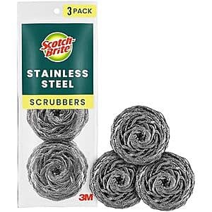 2-Count 3-Pack Scotch-Brite Stainless Steel Scrubbers $4.10 w/ Subscribe & Save