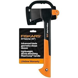14" Fiskars X7 Hatchet w/ Shock-absorbing FiberComp Handle $26.90