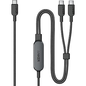 4' Anker 2-In-1 USB-C to 2x USB-C 140W Max Fast Charging Cable (Black or White) $18 + Free Shipping