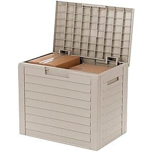 35-Gallon IRIS USA Outdoor Deck Box (Beige) $28