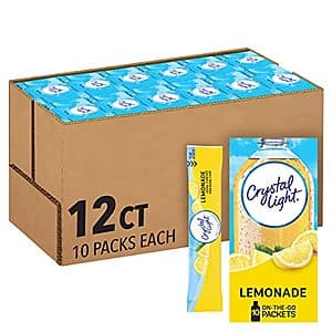 12-Pack 10-Count Crystal Light Lemonade Naturally Flavored Powdered Drink Mix $14.20 w/ Subscribe & Save