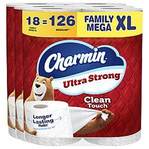 Select Accts: 18-Pk + 6 Pk Charmin Ultra Strong Family Mega XL Toilet Paper $26.80 w/ S&S + Free S&H