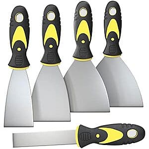 5-Pc Rerdeim Putty Knife w/ Rubber Ergonomic Handles (1"- 5" Assorted Sizes) $6