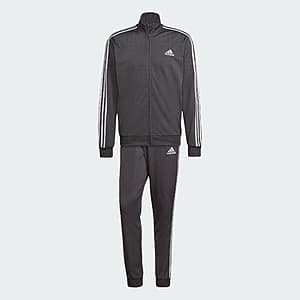 adidas Men's Essentials 3-Stripes Track Suit: Jacket + Pants (Grey, Limited Sizes) $23 + Free S&H
