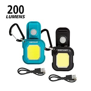 2-Pack Defiant Mini Rechargeable Multi-Use Utility Light with Key Ring $9.90 + Free Shipping