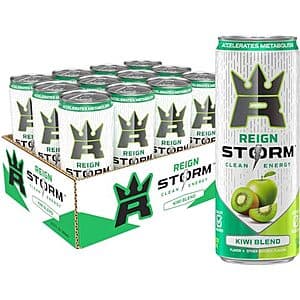 12-Pack 12-Oz REIGN Storm Fitness & Wellness Energy Drink (Kiwi Blend) $12.60 w/ Subscribe & Save