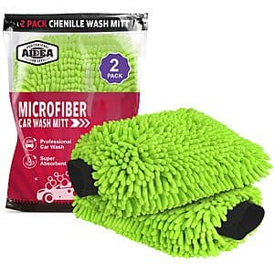 Prime Members: 2-pk AIDEA Microfiber Car Wash Mitt (Green) $6.75 w/ S&S