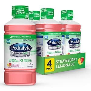 4-Pack 1-Liter Pedialyte AdvancedCare Electrolyte Drink (Strawberry Lemonade) $9.60 w/ Subscribe & Save