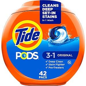 42-Ct Tide PODS 3-in-1 Laundry Detergent Pacs (Original) 4 for $32.15 w/ S&S + Free S&H