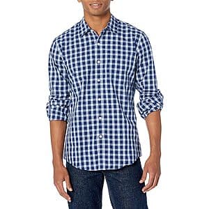 Amazon Essentials Men's Regular-Fit Long-Sleeve Casual Poplin Shirt (Various) from $6.20