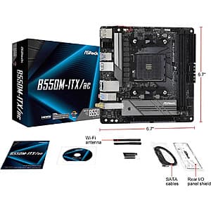 ASRock B550M-ITX/AC AMD AM4 Mini ITX Motherboard $75 + Free S&H
