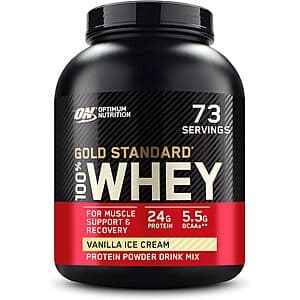 5-Lb Optimum Nutrition Gold Standard 100% Whey Protein Powder (Vanilla Ice Cream) 2 for $102.50 w/ Subscribe & Save + Free S/H