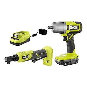 RYOBI ONE+ 18V 1/2" Impact Wrench + 3/8" 4-Position Ratchet w/ 2Ah Battery & Charger $139 + Free Shipping
