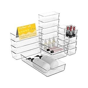 21-Piece Maxset Plastic Drawer Storage Organizer Bin Set (Clear) $11 + Free S&H w/ Amazon Prime